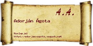 Adorján Ágota névjegykártya